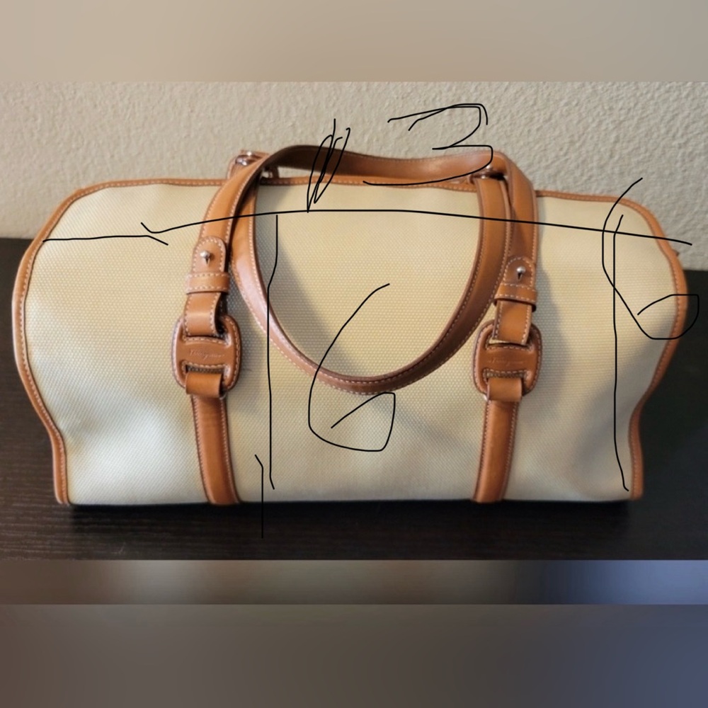 Salvatore Ferragamo Cream and Tan Tote Bag - Picture 5 of 13